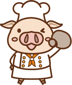 マテラの森コックさん:元気よくガッツポーズの予定