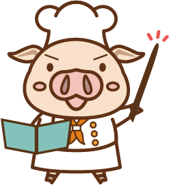 マテラの森コックさん:指を立てて説明、少し真剣な表情の予定