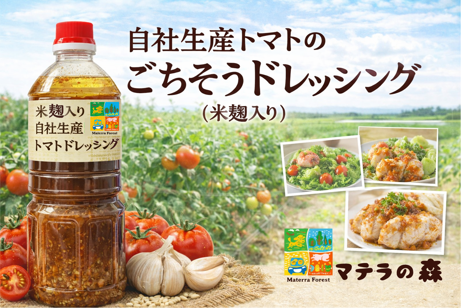 自社生産トマトのごちそうドレッシング（米麹入り）