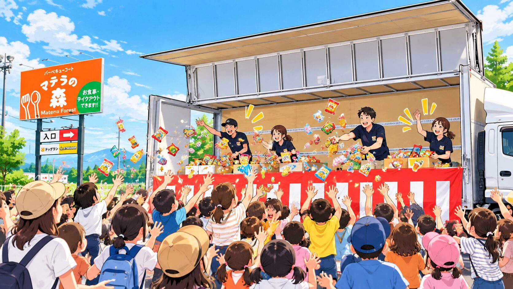 39マルシェ お菓子まき
